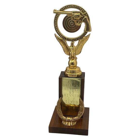 Vintage 1963 Muncie Indiana Gallery Shooting Trophies Lot of 3 Trophy Award - Picture 5 of 10